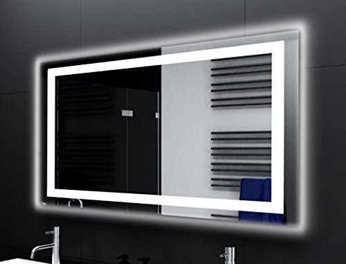 SARAR Badspiegel Spiegel Badezimmerspiegel mit schmaler rundum LED-Beleuchtung 50x90 cm Made in Germany Wandspiegel Mirror Spiegel Bad mit Licht auf Maß Designo MA4113 von SARAR