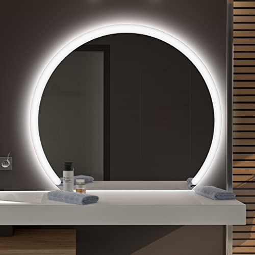 SARAR Halbrunder Badspiegel mit Beleuchtung 84 x 100 (D) cm Badezimmerspiegel Amir C1 LED Spiegel als Halbkreis mit Beleuchtung von SARAR