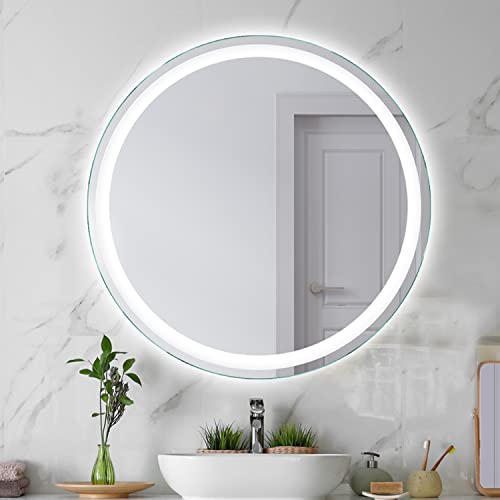 SARAR Runder Wandspiegel mit rundum LED-Beleuchtung 70cm Made in Germany Designo MAR111 Badspiegel Spiegel mit Beleuchtung Badezimmerspiegel von SARAR