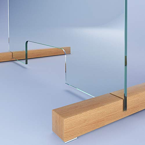 SARAR Spuckschutz aus 8mm echtes SICHERHEITSGLAS - (B) 100 cm x (H) 70 cm Made in Germany - Antibakteriell Hustenschutz Thekenaufsatz Niesschutz Spritzschutz Virenschutz Durchreiche ESG A1 von SARAR