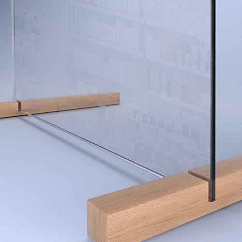 SARAR Spuckschutz aus 8mm echtes SICHERHEITSGLAS - (B) 110 cm x (H) 40 cm Made in Germany - Antibakteriell Hustenschutz Thekenaufsatz Niesschutz Spritzschutz Virenschutz ESG F1 von SARAR