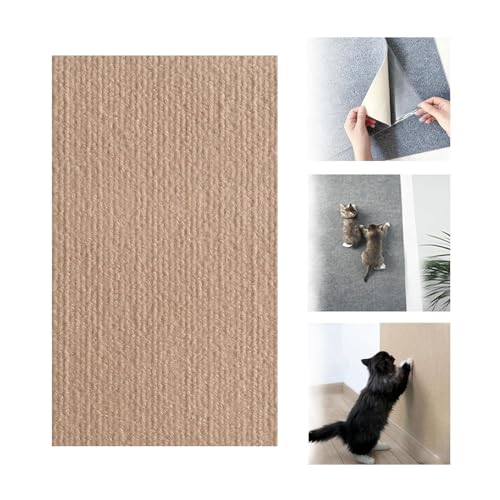 Trimmable Cat Scratching Mat,Self-Adhesive Cat Scratching Carpet,Climbing Cat Scratcher Pad,Wall Couch Furniture Protector for Sofa,Wall,Bed (Khaki, 30 * 100cm) von SARAYO