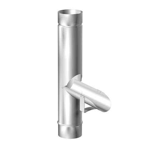 SAREI Regenrohrklappe für Dachrinne, Fallrohrklappe aus Aluminium, Regenwasserklappe, Wasser sparen, Regen nutzen, für Dachrinnengröße 87 mm Nennweite von SAREI Haus- und Dachtechnik
