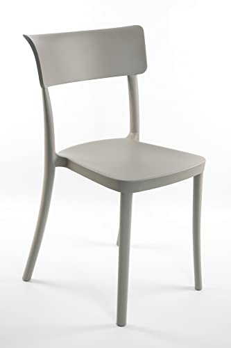 SARETINA - Bunte Design Polypropylen Stuhl für den Außenbereich, Esszimmer, Küche und Bar - Stapelbar - 9 Farben (4, Taupe) von SARETINA
