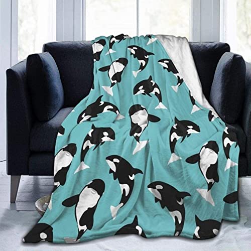 SARGE Killer Whale Orca Überwurfdecke Ultra Weiche Decke Warme Dünne Decke für Zuhause Bett Decken Tagesdecken für Erwachsene Kinder von SARGE