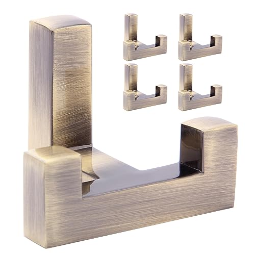 SARIHOSY Garderobenhaken Messing Mantel Selbstklebend, Doppelköpfige Moderne Garderobenhaken, Silberne Verchromt Wand Hängende Kleiderhaken von SARIHOSY