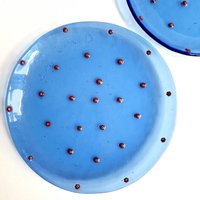 7, 5", 19 cm, 2Er-Set, Blue Floral Murano Glas Tellern von SARIYER