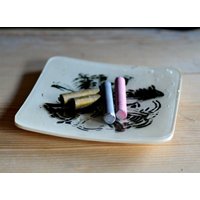 Creme Glasschale Mit Glöckchen Muster in Schwarz Emailliert Creme Glasschale Mit Glöckchen Muster in Schwarz Emailliert von SARIYER