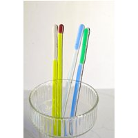 Ref 161/4Er Set Frühlingsgrün-Blau Glas-Rührstäbchen, Glas-Cocktail-Rührstäbchen, Glas-Hochzeitsgeschenk von SARIYER