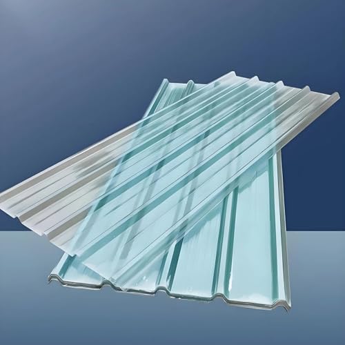 Klare FRP-Tageslichtplatten, Glasfaser Wellplatte, Flammhemmend Verkleidungspaneele, Profilblech Trapezblech, Stoßfeste Dachblech, Für Carport-Gewächshäuser(5pcs,93x140cm/36.6x55.1in) von SARKEY