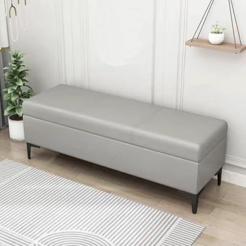 Sitzbank Mit Stauraum, Bettbank Für Das Schlafzimmer, Sitztruhe, Aufbewahrungstruhe, Aufbewahrungsbox, Schuhbank, Gepolsterte Bank, Sitzbox, Für Eingang, Flur, Wohnzimmer, Schlafzimmer(Light gray,120x von SARKEY