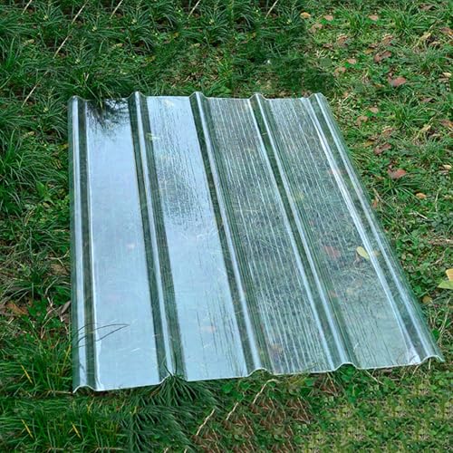 Transparente Wellplatte, 2mm Dicke FRP-Tageslichtpaneele, Wetterfest Glasfaser Dachblech, Profilblech Trapezblech, Wandverkleidung Sonnenscheinplatte(6pcs,93x130cm/36.6x51.2in) von SARKEY
