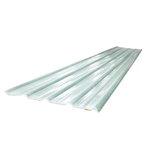 Transparente Wellplatte, 2mm Dicke FRP-Tageslichtplatten, Isolierende Stoßfeste Dachblech, Flammhemmend Verkleidungspaneele, Für Carport-Gewächshäuser(7pcs,93x100cm/36.6x39.4in) von SARKEY