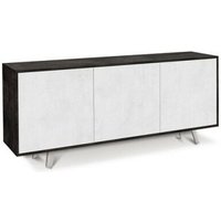 Dreitüriges Sideboard Schwarz Weiß Ossido 177x41x H74 cm von SARMOG
