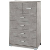 Hohe Schlafzimmerkommode mit sechs Schubladen Beton Cemento 70x41x h112 cm Hohe Schlafzimmerkommode mit sechs Schubladen Beton Cemento 70x41x h112 cm von SARMOG