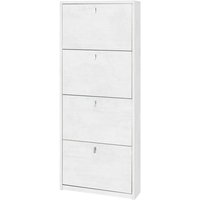 Sarmog - Platzsparendes schmales Schuhregal mit vier Türen in Ossido White 63x18x H154 cm von SARMOG