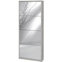 Sarmog - Platzsparendes schmales Schuhregal mit vier Spiegeltüren Beton Cemento 63x18x h154 cm Sarmog - Platzsparendes schmales Schuhregal mit vier Spiegeltüren Beton Cemento 63x18x h154 cm von SARMOG