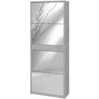 Sarmog - Schuhschrank mit vier Spiegeltüren und einer Schublade Beton Cemento 63x29x H164 cm Sarmog - Schuhschrank mit vier Spiegeltüren und einer Schublade Beton Cemento 63x29x H164 cm von SARMOG