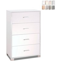 Schlafzimmer Kommode mit vier Schubladen Esche Weiß 70x41x h112 cm von SARMOG