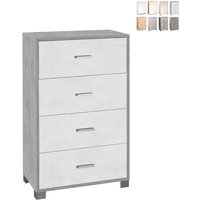 Schlafzimmer Kommode mit vier Schubladen Weißer Zement 70x41x h112 cm von SARMOG