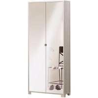 Schmaler Mehrzweckschrank mit zwei Spiegeltüren und acht Einlegeböden Ulme hell 83x29x H190 cm von SARMOG