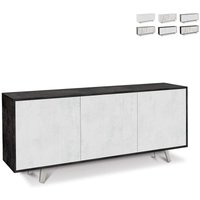 Sideboard mit drei Türen Black White Oxide 177x41x h74 cm von SARMOG