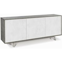 Sideboard mit drei Türen Cemento Bianco Ossido 177x41x h74 cm von SARMOG