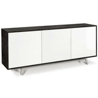 Sideboard mit drei Türen Schwarz Hochglanz Weiß 177x41x H74 cm von SARMOG