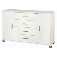 Sideboard mit zwei Türen und vier Schubladen Ash White 136x41x H86 cm von SARMOG