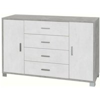 Sideboard mit zwei Türen und vier Schubladen White Cement 136x41x h86 cm von SARMOG