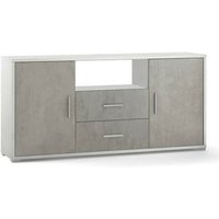 Sideboard mit zwei Türen und zwei Schubladen White Cement 174x41x h84 cm von SARMOG