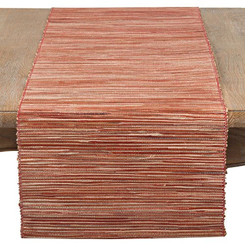 SARO LIFESTYLE 217.RU1454B Melaya Collection Tischläufer aus Wasserhyazinthe, schimmernd, gewebt, 35,6 x 137,2 cm, Rost von SARO LIFESTYLE