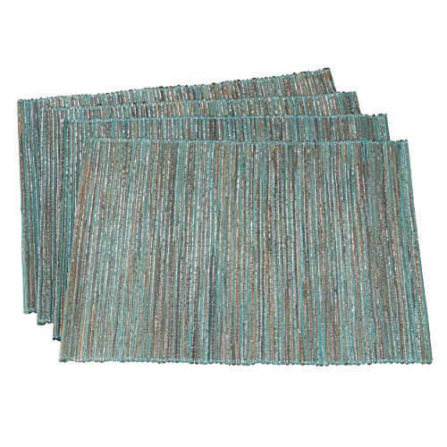 Saro Lifestyle: Tischset aus der Melaya Kollektion, changierend, gewebt, noppig, 36 x 51 cm, 4 Stück, türkis von SARO LIFESTYLE