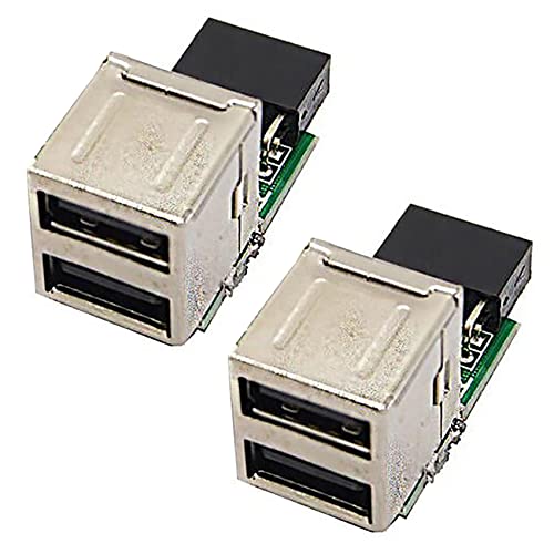 SAROAD 2 x 9-poliges Motherboard auf 2 Ports USB 2.0 A Buchse interner Header-Adapter von SAROAD