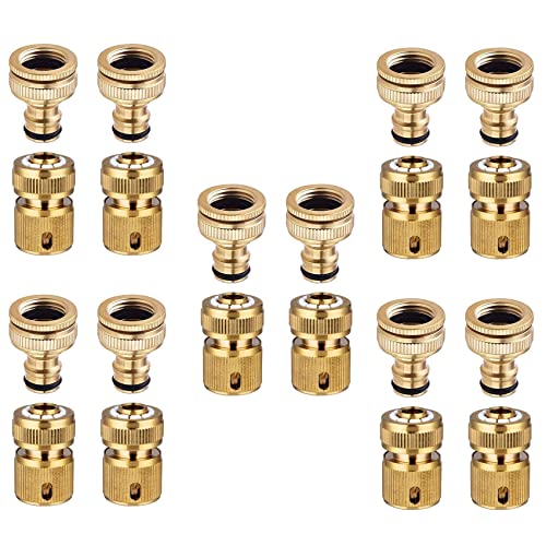 SAROAD 20 Stück Gartenschlauch Hahnverbinder 1/5.1 cm und 3/10.2 cm Größe 2in1 und 1/5.1 cm Schlauchrohr Schnellverbinder von SAROAD