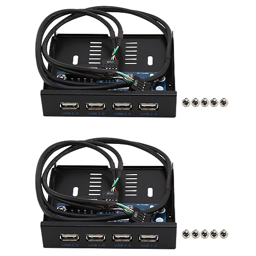 SAROAD 2Stück 3,5 Disketten Schacht 4 Anschluss USB 2.0 Hub USB2.0 Erweiterungs Adapter Anschluss Halterung mit 9Pin Kabel für Desktop von SAROAD