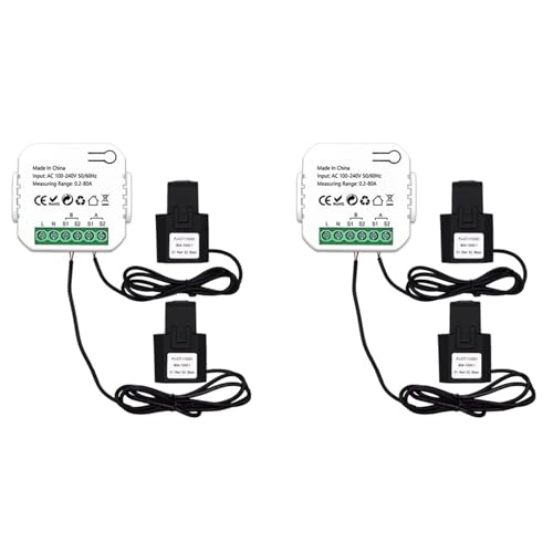 SAROAD Tuya Smart ZigBee Energiezähler, 2-Wege, bidirektional, mit Stromsensor, Klemme, App-Monitor, Leistung 100–240 VAC, 2 Kanäle, 2 Stück SAROAD Tuya Smart ZigBee Energiezähler, 2-Wege, bidirektional, mit Stromsensor, Klemme, App-Monitor, Leistung 100–240 VAC, 2 Kanäle, 2 Stück von SAROAD