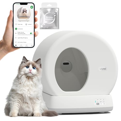 Selbstreinigende Katzentoilette Katzenklo Selbstreinigend, Unterer Eingang/10 Sensoren/Geruchsbeseitigerin/APP-Steuerung Automatisches Katzenklo, Selbstreiniges Elektrisches Katzenklo für Katzen von SAROSORA