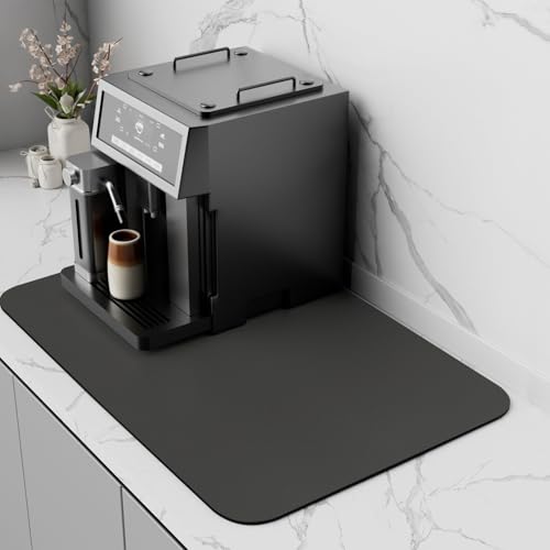 SARTNP Kaffeemaschine Abtropfmatte,Schnelltrocknend Trockenmatte Abtropfmatte Geschirr,Spülmatte Super Saugfähige Abtropfmatte für Küche,Kaffeemaschine Matte Unterlage (Dunkelgrau, 30 x 40 cm) von SARTNP