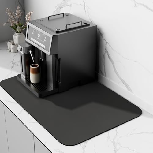 Kaffeemaschine Abtropfmatte,Schnelltrocknend Trockenmatte Abtropfmatte Geschirr,Spülmatte Super Saugfähige Abtropfmatte für Küche,Kaffeemaschine Matte Unterlage (Dunkelgrau, 40 x 50 cm) von SARTNP