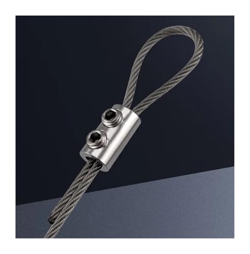 1,5/2 mm Edelstahldraht-Kabelklemme – Doppelloch-Metallkupferklammern for sichere Befestigung und Heimwerkerprojekte(2mm X20pcs) von SASAS