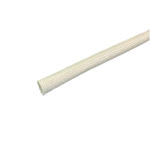 1 Stück HTG-Kabelhülle – 1 mm bis 25 mm Fiberglasrohr, Hochtemperatur-Drahtumwicklung, flexibler und langlebiger Kabelschutz(White,18MMx15M) von SASAS