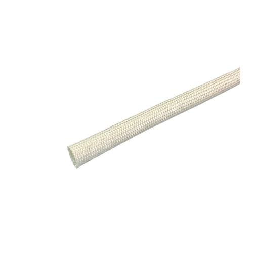 1 Stück weiße Glasfaserhülle for hohe Temperaturen – 1–25 mm geflochtener weicher Faserschlauch for Schutz des Kabels(20MMx1M) von SASAS