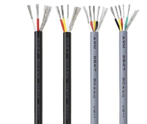 10 m 24 AWG geschirmtes, PVC-isoliertes Audio-Steuerungskopfhörerkabel – 2–5-adriges Kupferkabel for die Signalübertragung(GRAY,10M-24AWG (5CORES)) von SASAS