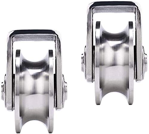 2 Stück 2 x Hochleistungs-U-Nut-Rollen – langlebige Edelstahl-Schienenrollen for Rolltore, Kräne und Heimwerkerprojekte(22mm) von SASAS