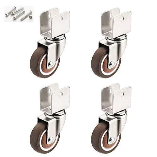 2-Zoll-Lenkrollen for Möbel, U-förmige Halterungsrollen, 4 Sätze langlebiger und geräuschloser Rollen for Babybetten(4 rotation 20mm) von SASAS