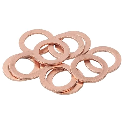 Auslaufsichere Kupferdichtungsscheiben for hohe Temperaturen for den Einsatz in der Automobil-, Sanitär- und Industriebranche – Größen M3 bis M60(20PC - M7 x 11mm x 1.5mm) von SASAS