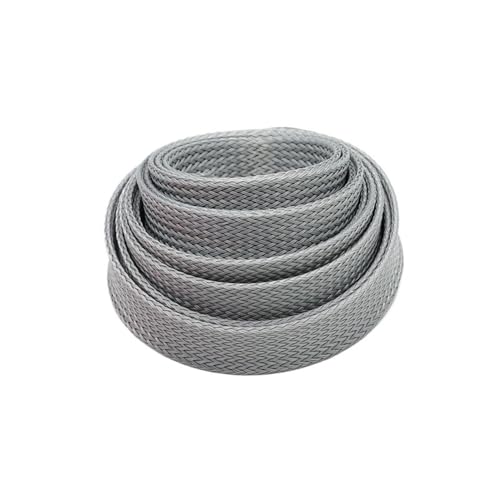 Graue PET-Geflechthülle mit hoher Dichte – 2 bis 60 mm Kabelummantelung for Drähte – feuerfest und anpassbar(25MM*10M) von SASAS