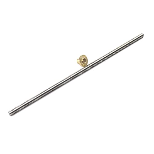 Hochpräzise T10-Leitspindel for CNC-3D-Drucker mit Messingmutter – 100–1200 mm Länge, Steigung 2–3 mm, langlebiger Edelstahl 304(650mm Pitch 2mm Lead 8mm) von SASAS
