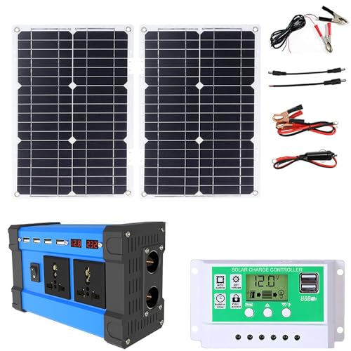 SASAS 4000-W-Solarmodul-Set für Wohnmobile, mit wasserdichtem 50-W-Panel, 50-A-Controller, 4 Ports und LED-Display für Haus, Wohnmobil oder Boot. von SASAS